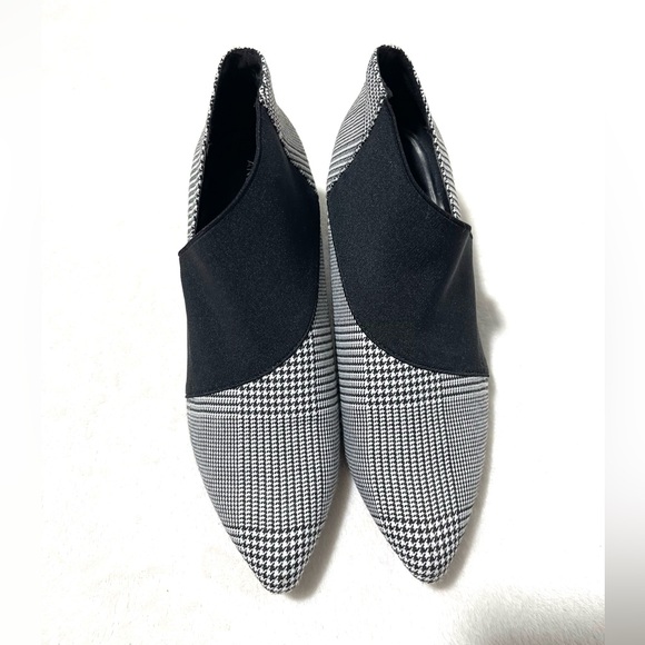 Andrew Geller Heels Vienna Houndstooth Closed & Pointy Toe Black & White Size 8M - Picture 5 of 7